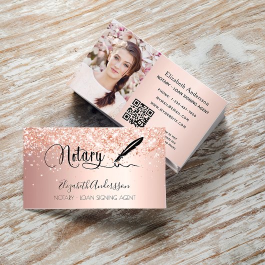 Verplichte ondertekenaar roos goudfoto QR-code Visitekaartje