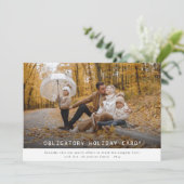 Verplichte vakantie Kaart Funny Christmas Photo Ca (Staand voorkant)