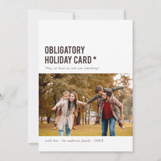 Verplichte vakantiekaart Funny Holiday-fotokaart Feestdagenkaart (Voorkant)