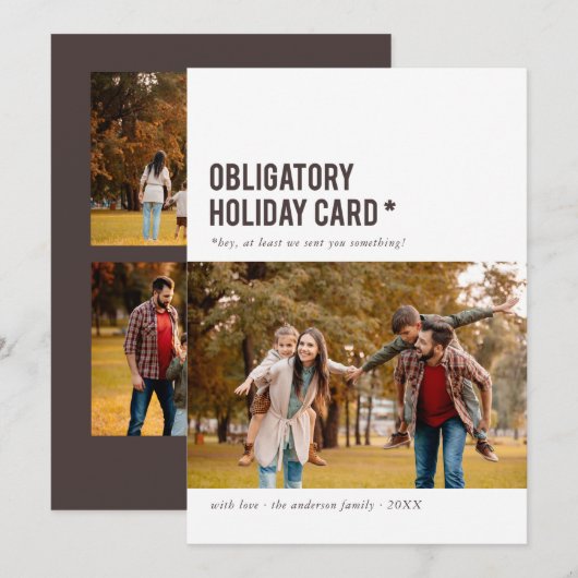 Verplichte vakantiekaart Funny Holiday-fotokaart Feestdagenkaart (Voorkant / Achterkant)