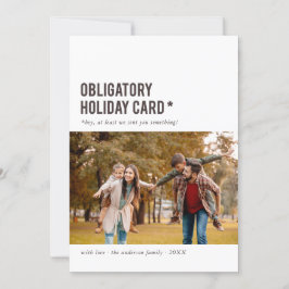 Verplichte vakantiekaart Funny Holiday-fotokaart Feestdagenkaart