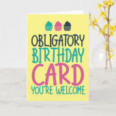 Verplichte vogeldagkaart Jokes Funny Birthday Kaart (Gele Bloem)