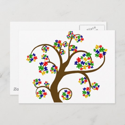 Verpuzzelde levensboom briefkaart (Voorkant / Achterkant)