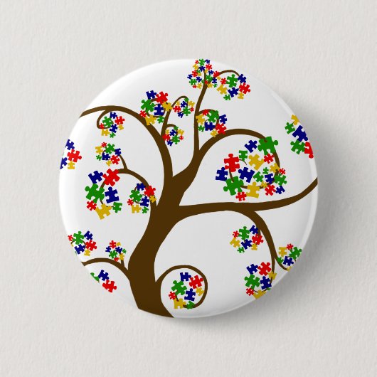 Verpuzzelde levensboom ronde button 5,7 cm (Voorkant)