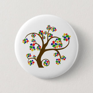 Verpuzzelde levensboom ronde button 5,7 cm