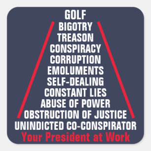 Verraad Collusie Corruptie Obstructie Trump Aug Vierkante Sticker