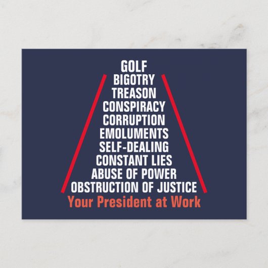 Verraad collusie corruptie obstructie Trump Briefkaart (Voorkant)