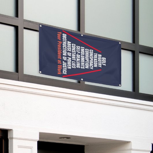 Verraad collusie corruptie obstructie Trump Spandoek (Buitenkant Gebouw)