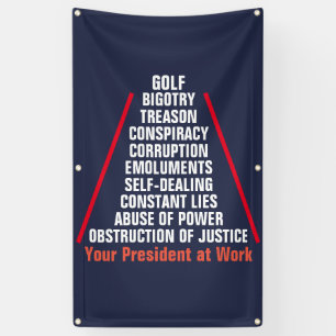 Verraad collusie corruptie obstructie Trump Spandoek