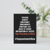 Verraad Collusie Emolumenten Obstructie Impeach Briefkaart (Staand voorkant)