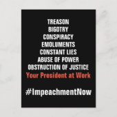 Verraad Collusie Emolumenten Obstructie Impeach Briefkaart (Voorkant)