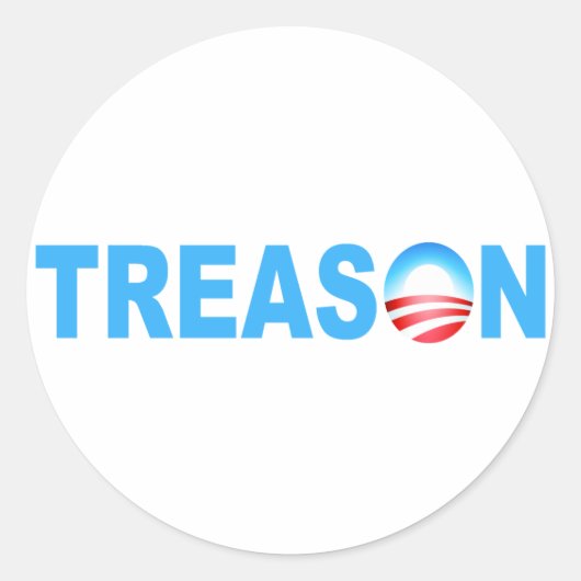 VERRAAD DOOR OBAMA RONDE STICKER (Voorkant)
