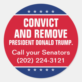 Verraad en verwijder senaat President Donald Trump Ronde Sticker