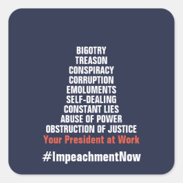 Verraad Samenzwering Corruptie Obstructie Impeach Vierkante Sticker