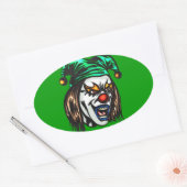 Verraderlijke kwade clown ovale sticker (Envelop)