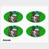 Verraderlijke kwade clown ovale sticker (Vel)
