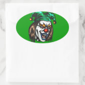 Verraderlijke kwade clown ovale sticker (Tas)