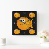 Verrafte blaasvissen vierkante klok (Huis)