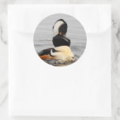 Verrafte, gekookte Merganser Duck bij de Pond Ronde Sticker (Tas)