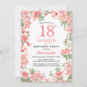 Verras 18e verjaardag Roze Boho botanische flora Kaart