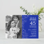 Verras 45e Jubileum met foto Royal Blue Kaart (Staand voorkant)