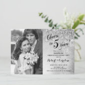 Verras 5-jarig jubileum met foto - Zilver Wit Kaart (Staand voorkant)