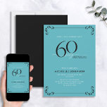 Verras 60 & Fabulous Turquoise & Black Birthday Kaart<br><div class="desc">Het is een speciale verrassing van 60ste verjaardag, en het is tijd om te vieren! Wil je de beste baard in de stad gooien? Zorg ervoor het met het hoogste van stijl met deze 60 & Fabulous Turquoise White & Black Calligraphy Birthday Invitation begint. Het zal zeker de toon zetten...</div>