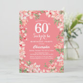 Verras 60e verjaardag Roze Boho botanische flora Kaart (Staand voorkant)