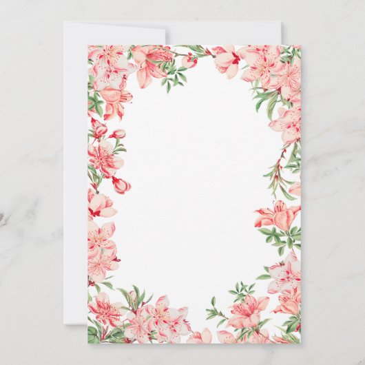 Verras 70e verjaardag Roze Boho botanische flora Kaart (Achterkant)