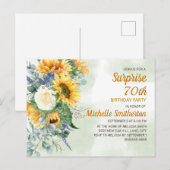 Verras 70e verjaardag Zonnebloemen Eucalyptus Briefkaart (Voorkant / Achterkant)