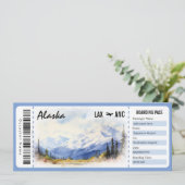 Verras Alaska Boarding Pass Cadeaubon Kaart (Staand voorkant)