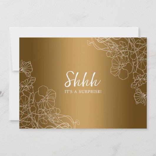 Verras de 50e verjaardag met foto - Goud Wit Kaart (Achterkant)