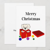 Verras Puppy in een rode geschenkdoos Kerstmis Feestdagenkaart (Voorkant / Achterkant)