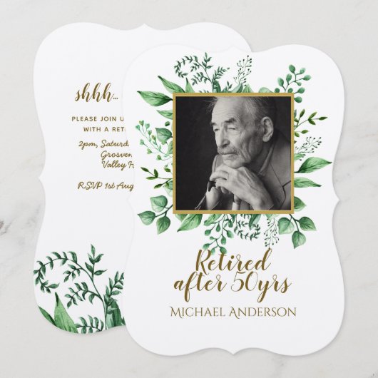 VERRASINGSFOTO Verjaardagsuitnodiging laat Kraft a Kaart (Voorkant / Achterkant)