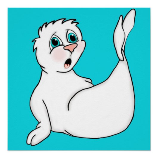 Verrassd Poster van zeehonden (Voorkant)