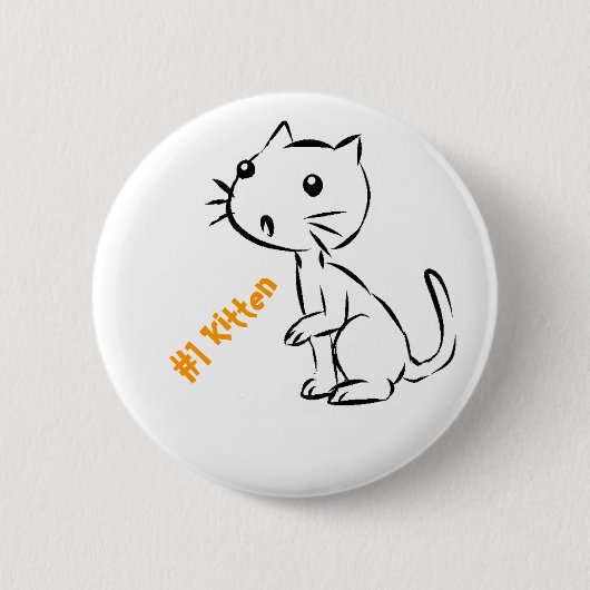 Verrassde #1 Kitten Ronde Button 5,7 Cm (Voorkant)