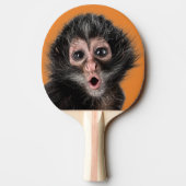 Verrassde aap met twee uitdrukkingen tafeltennisbatje (Achterkant)