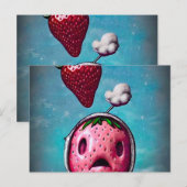 Verrassde aardbei briefkaart (Voorkant / Achterkant)