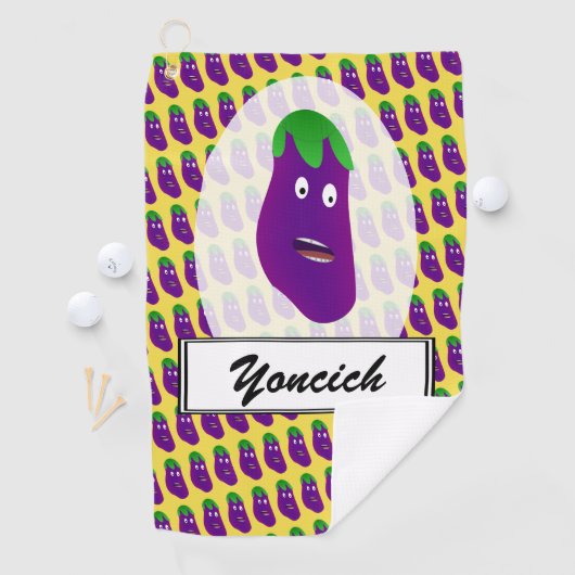Verrassde Eggplant door Kenneth Yoncich Golfhanddoek (Insitu)