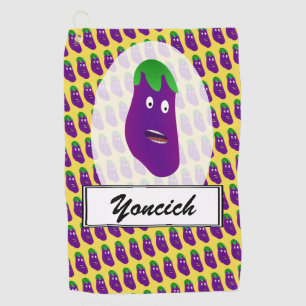 Verrassde Eggplant door Kenneth Yoncich Golfhanddoek