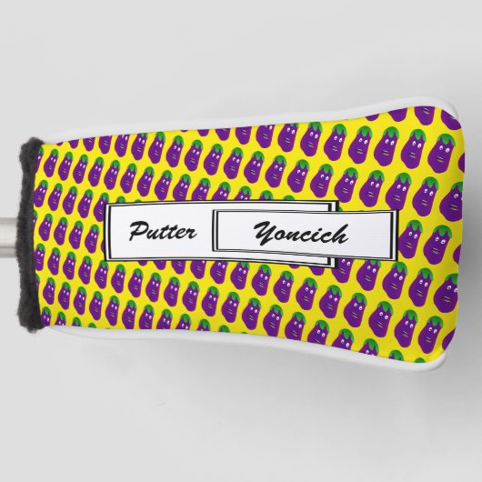 Verrassde Eggplant door Kenneth Yoncich Golfheadcover (Voorkant)