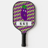Verrassde Eggplant door Kenneth Yoncich Pickleball Paddle (Achterkant)