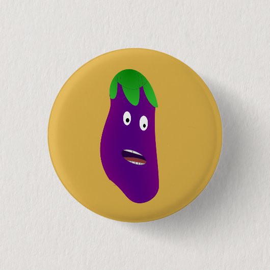 Verrassde Eggplant door Kenneth Yoncich Ronde Button 3,2 Cm (Voorkant)