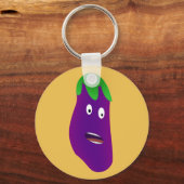 Verrassde Eggplant door Kenneth Yoncich Sleutelhanger (Voorkant)