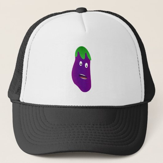 Verrassde Eggplant door Kenneth Yoncich Trucker Pet (Voorkant)