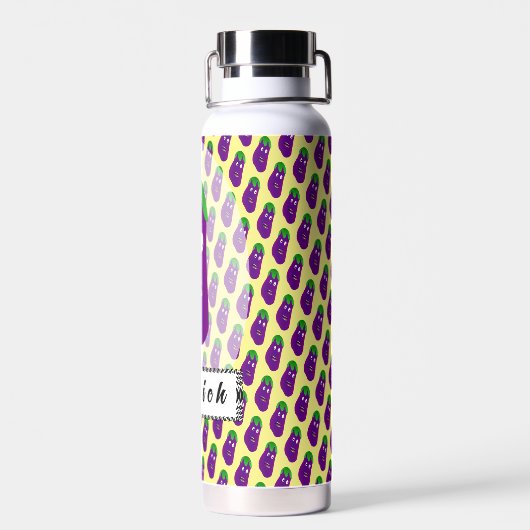 Verrassde Eggplant door Kenneth Yoncich Waterfles (Achterkant)