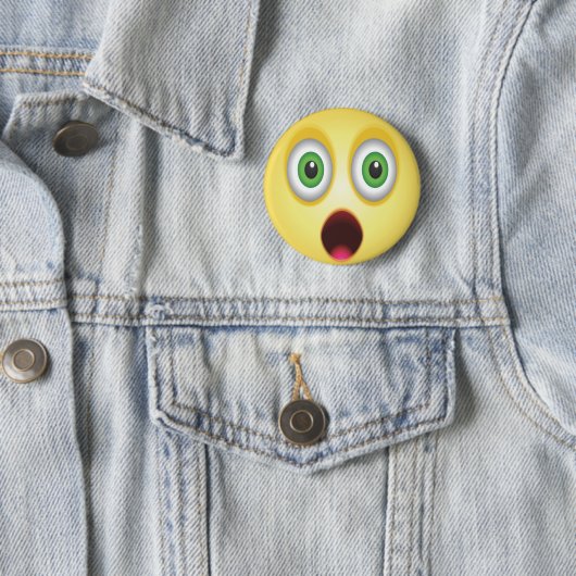 Verrassde Emoji Face Ronde Button 5,7 Cm (In situ)