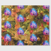 Verrassde Emoji Poop Kerstmis Cadeaupapier (Vlak)
