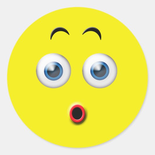 Verrassde Emoji Ronde Sticker (Voorkant)