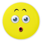 Verrassde Face Emoji Keramische Knop (Voorkant)